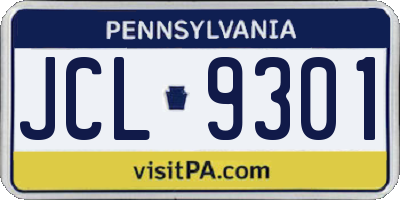 PA license plate JCL9301
