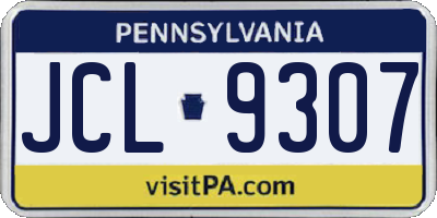 PA license plate JCL9307
