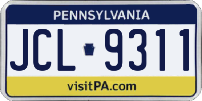 PA license plate JCL9311