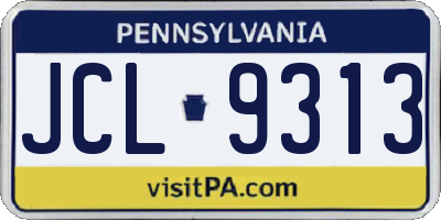 PA license plate JCL9313