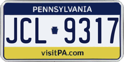 PA license plate JCL9317