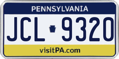 PA license plate JCL9320