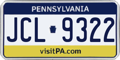 PA license plate JCL9322