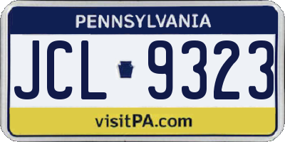 PA license plate JCL9323