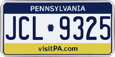 PA license plate JCL9325