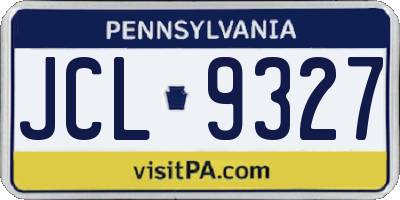 PA license plate JCL9327