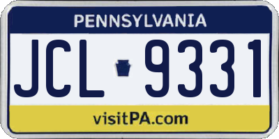 PA license plate JCL9331