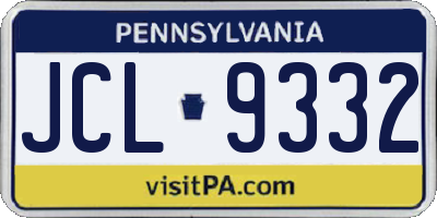 PA license plate JCL9332