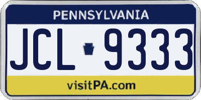 PA license plate JCL9333