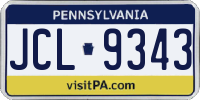 PA license plate JCL9343