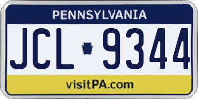 PA license plate JCL9344
