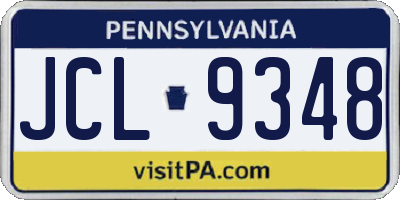PA license plate JCL9348