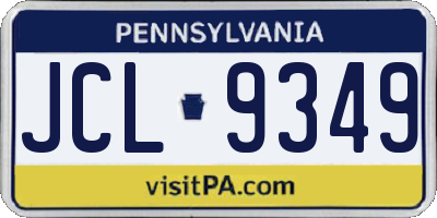 PA license plate JCL9349