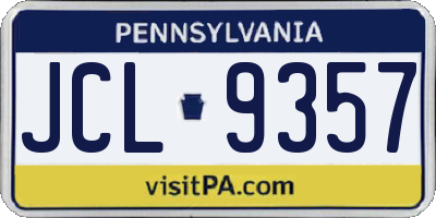 PA license plate JCL9357