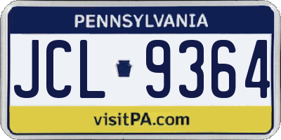 PA license plate JCL9364