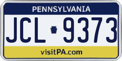 PA license plate JCL9373
