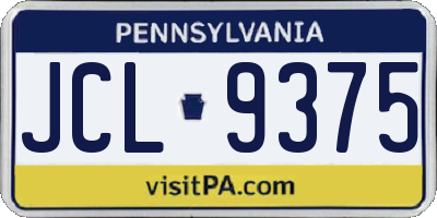 PA license plate JCL9375