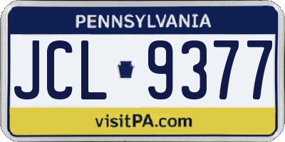 PA license plate JCL9377