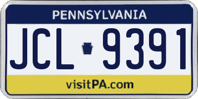PA license plate JCL9391