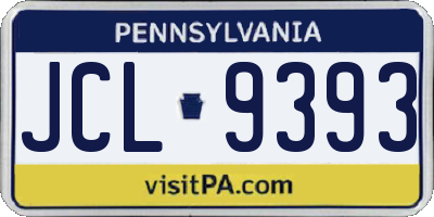 PA license plate JCL9393