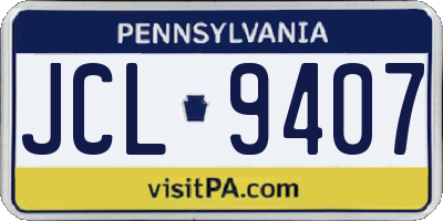 PA license plate JCL9407