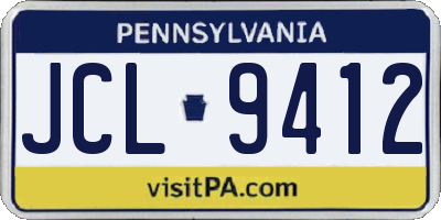 PA license plate JCL9412