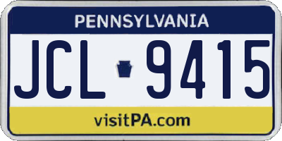 PA license plate JCL9415