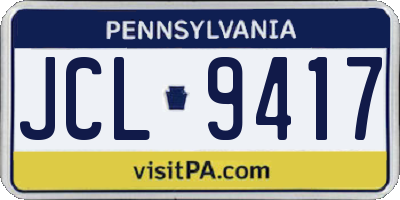 PA license plate JCL9417