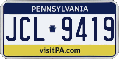 PA license plate JCL9419