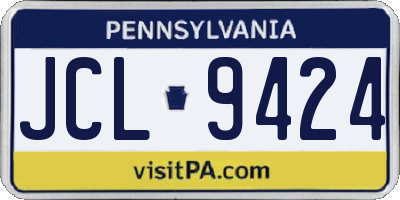 PA license plate JCL9424