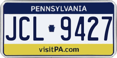 PA license plate JCL9427
