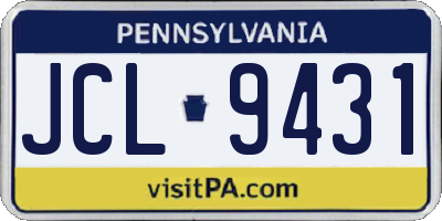 PA license plate JCL9431