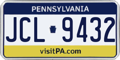 PA license plate JCL9432
