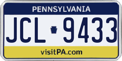 PA license plate JCL9433