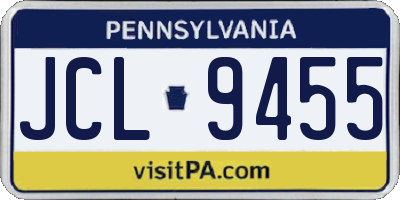 PA license plate JCL9455