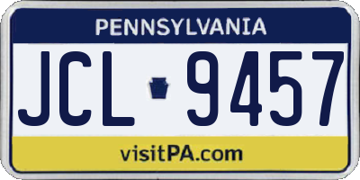 PA license plate JCL9457