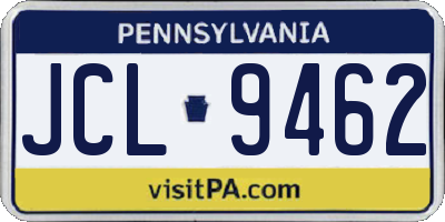 PA license plate JCL9462
