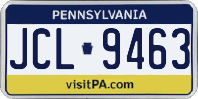 PA license plate JCL9463