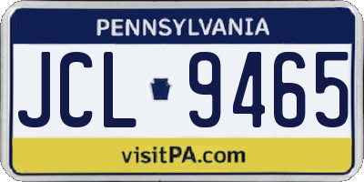 PA license plate JCL9465