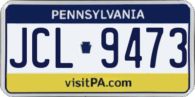 PA license plate JCL9473