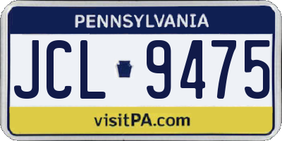 PA license plate JCL9475
