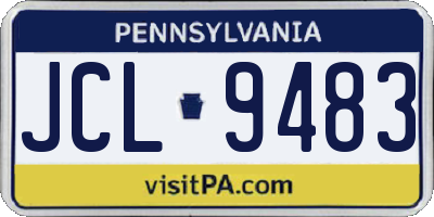 PA license plate JCL9483
