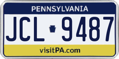 PA license plate JCL9487