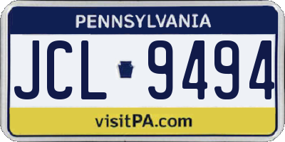 PA license plate JCL9494
