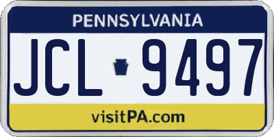 PA license plate JCL9497