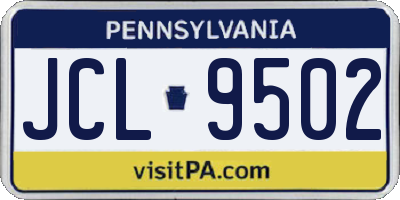 PA license plate JCL9502