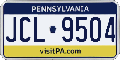 PA license plate JCL9504