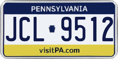 PA license plate JCL9512