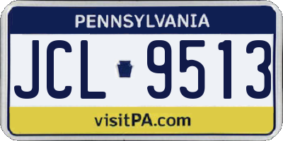 PA license plate JCL9513
