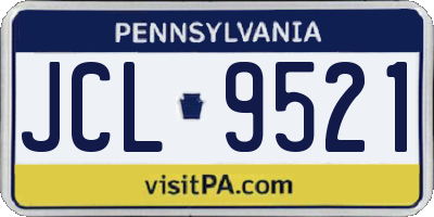 PA license plate JCL9521